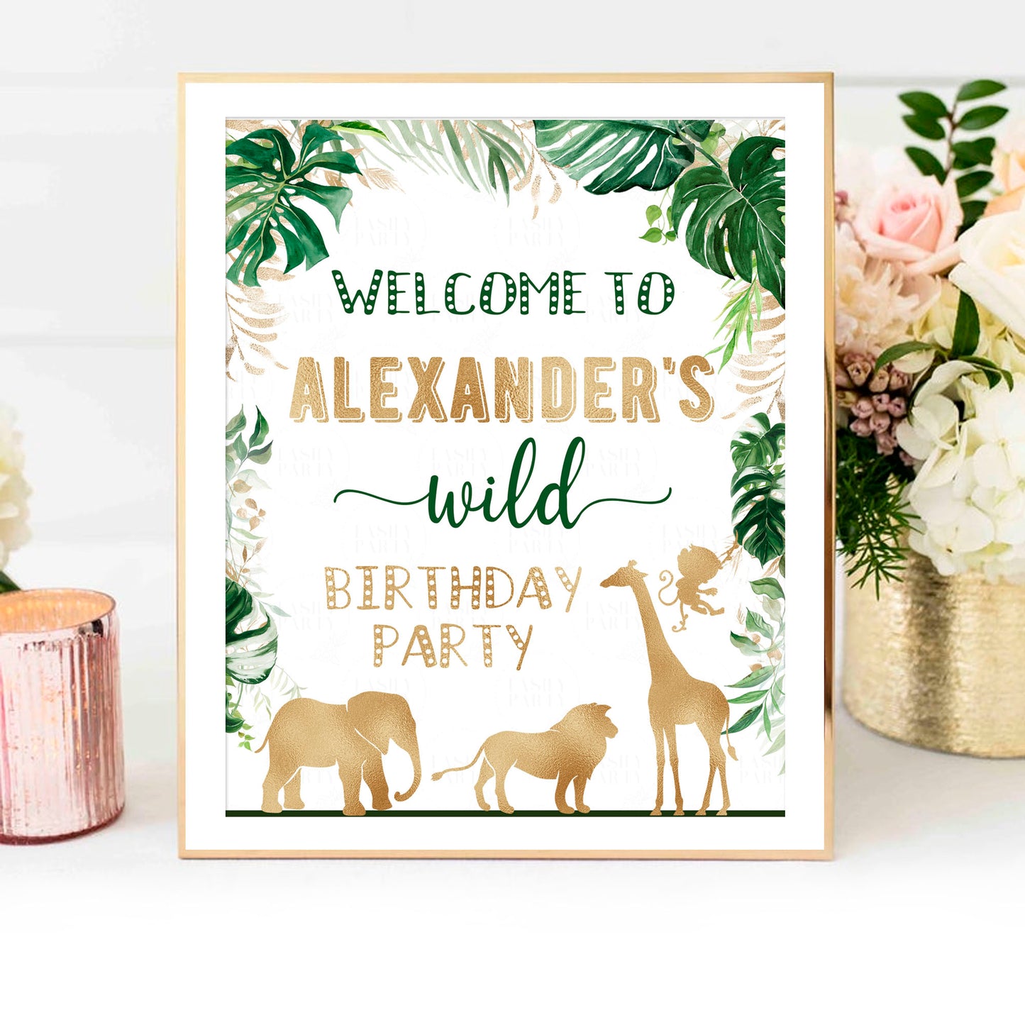 Editable Safari Party Welcome Sign