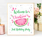 Editable Watermelon Birthday Party Welcome Sign