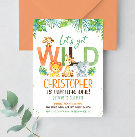 Editable Safari Baby Shower Invitation