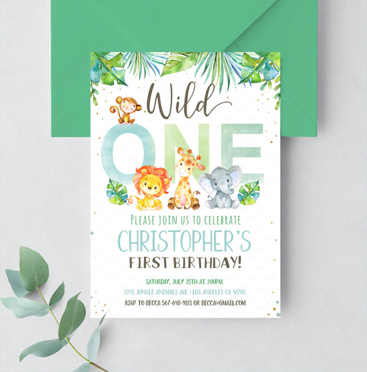 Editable Safari Baby Shower Invitation