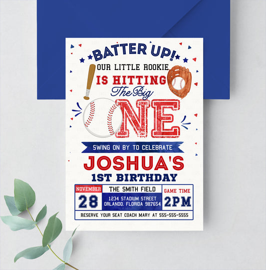 EDITABLE Baseball Invitation