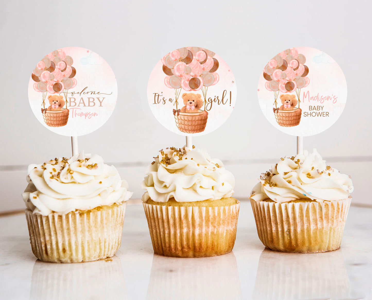 Hey Baby Shower Cupcake Toppers | Ginger Ray