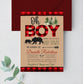 Editable Lumberjack Baby Shower Invitation