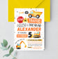 Editable Yellow Dump Truck, Construction Birthday Invitation