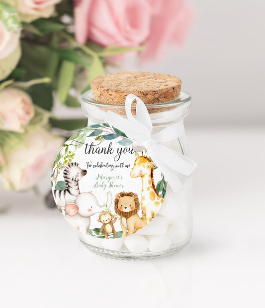 Editable Safari Baby Shower Favor Tags