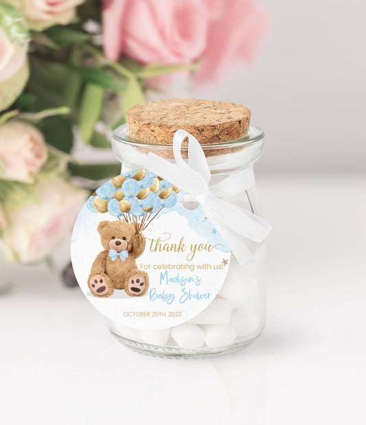 Editable Teddy Bear Baby Shower Favor Tags