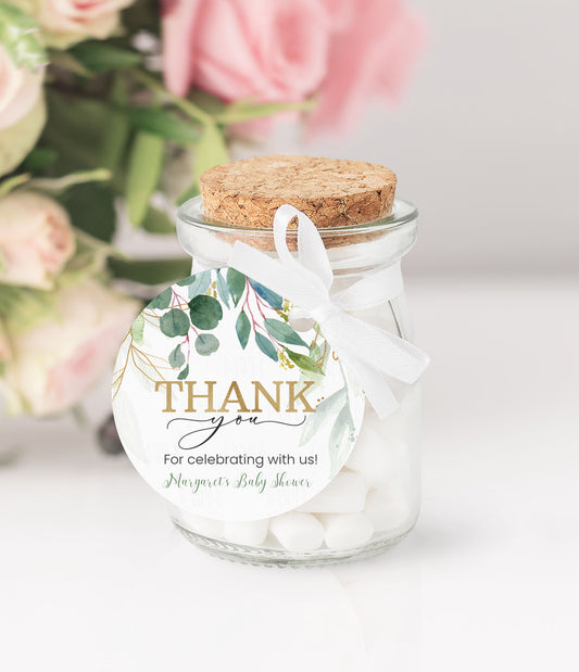 Editable Greenery Baby Shower Favor Tags