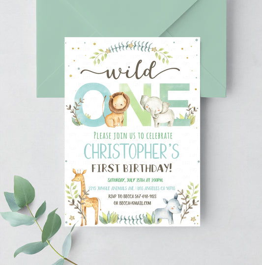 Editable Safari Baby Shower Invitation