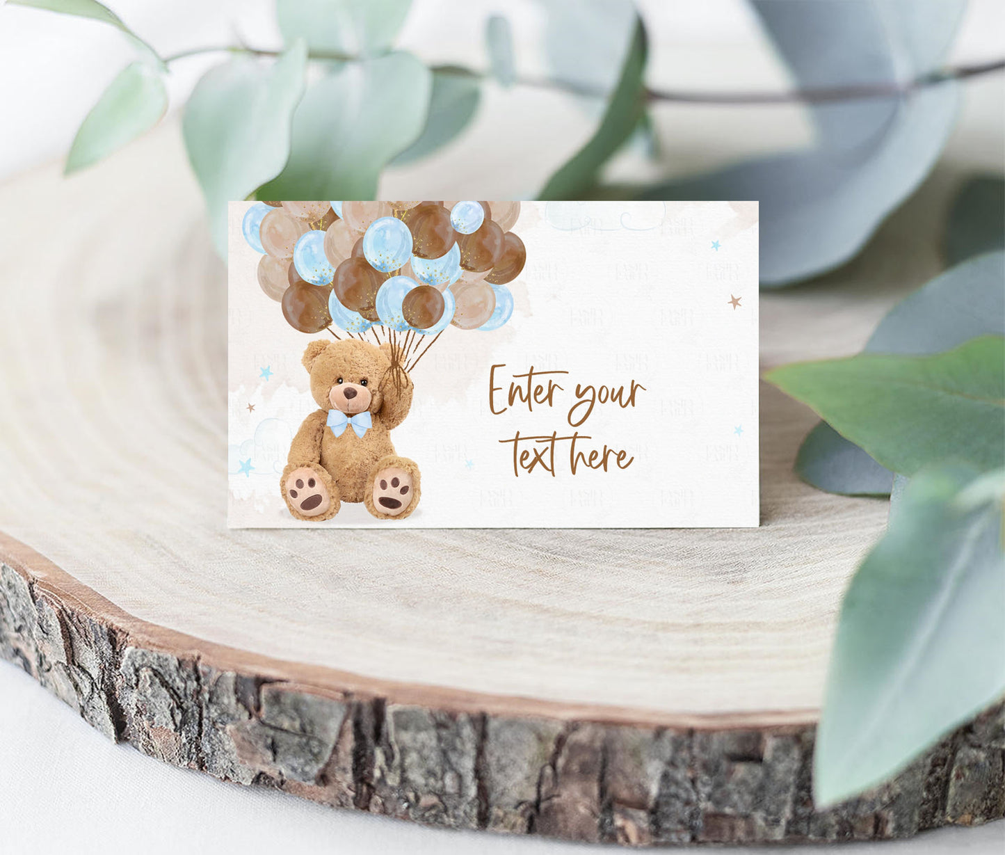 EDITABLE Teddy bear Baby shower Food tags