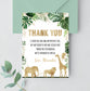 Editable Safari Thank You Card