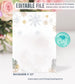 Editable Winter White Gold Baby Shower Invitation