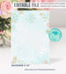 Editable Winter Blue Gold Baby Shower Invitation