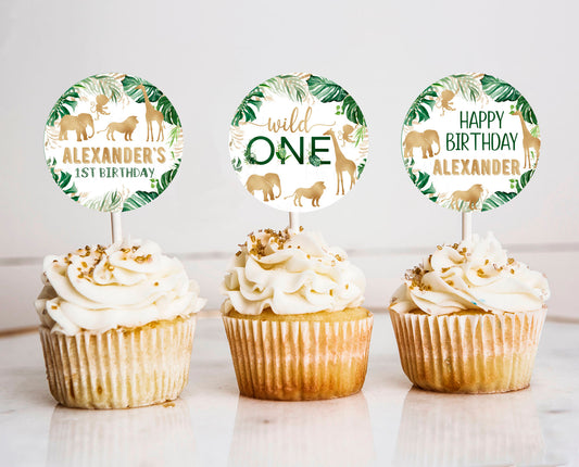 Editable Safari Cupcake Toppers