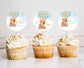 EDITABLE Teddy bear baby shower Cupcake Toppers