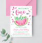 Editable Watermelon Birthday Invitation