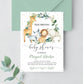 Editable Safari Baby Shower Invitation