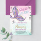 Editable Mermaid Birthday Invitation