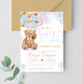 Editable Teddy Bear Baby Shower Invitation